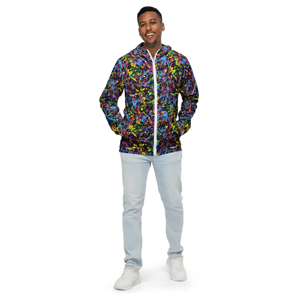 Pixel Inferno on Men's Windbreaker — Front