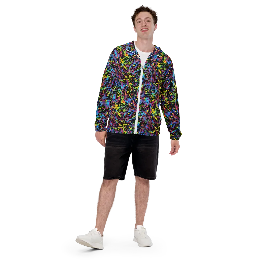 Pixel Inferno on Men's Windbreaker — Front
