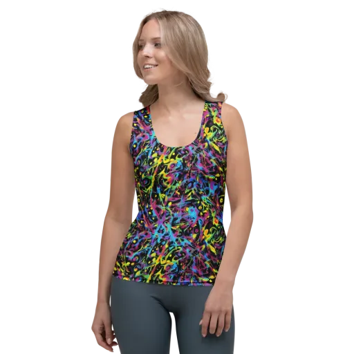 Pixel Inferno on a Women's Tank Top