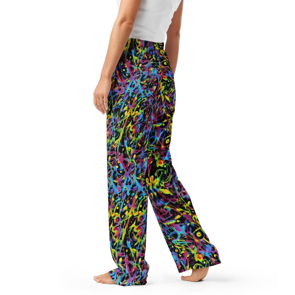 Pixel Inferno on Women's Pajama Pants — Left