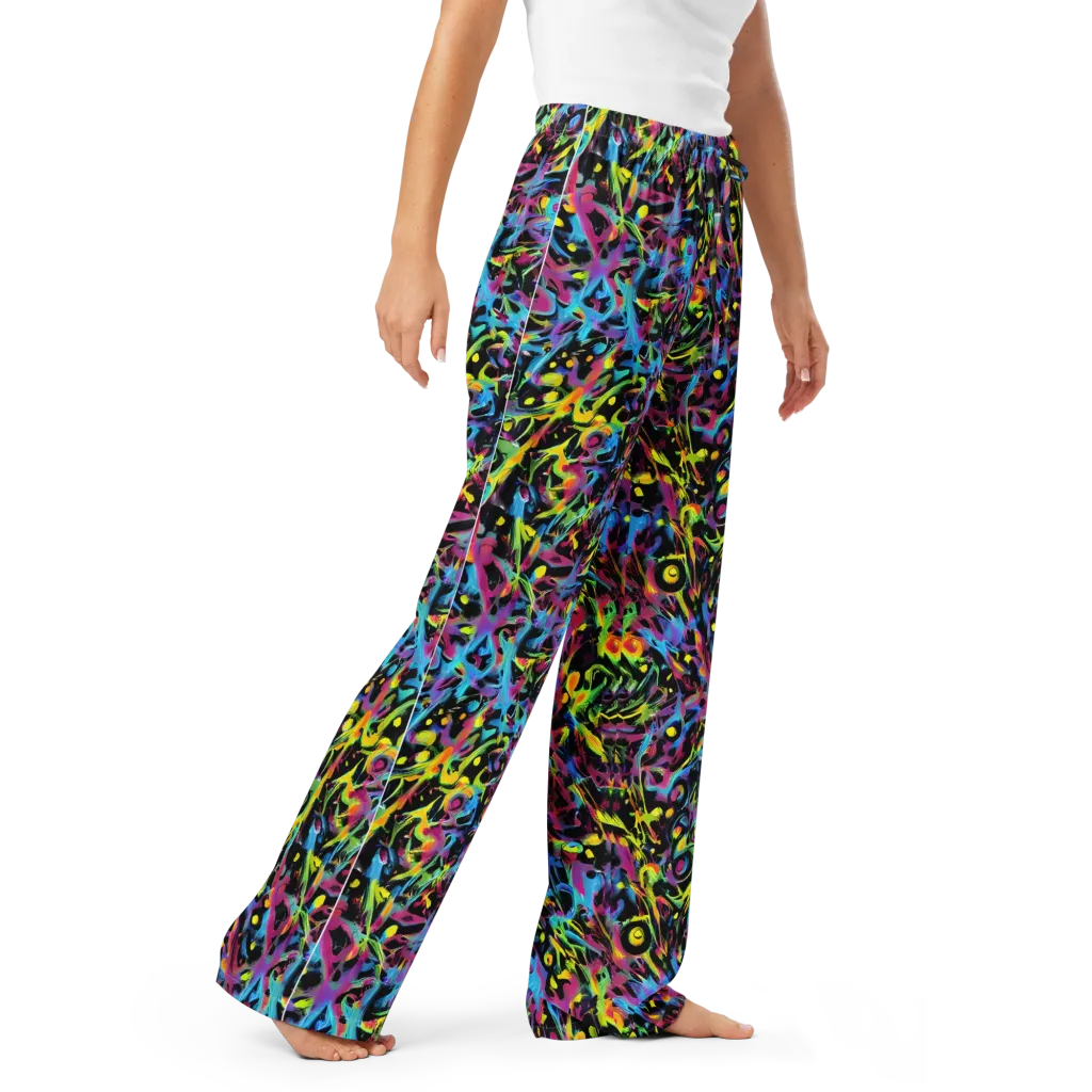 Pixel Inferno on Women's Pajama Pants — Right Front