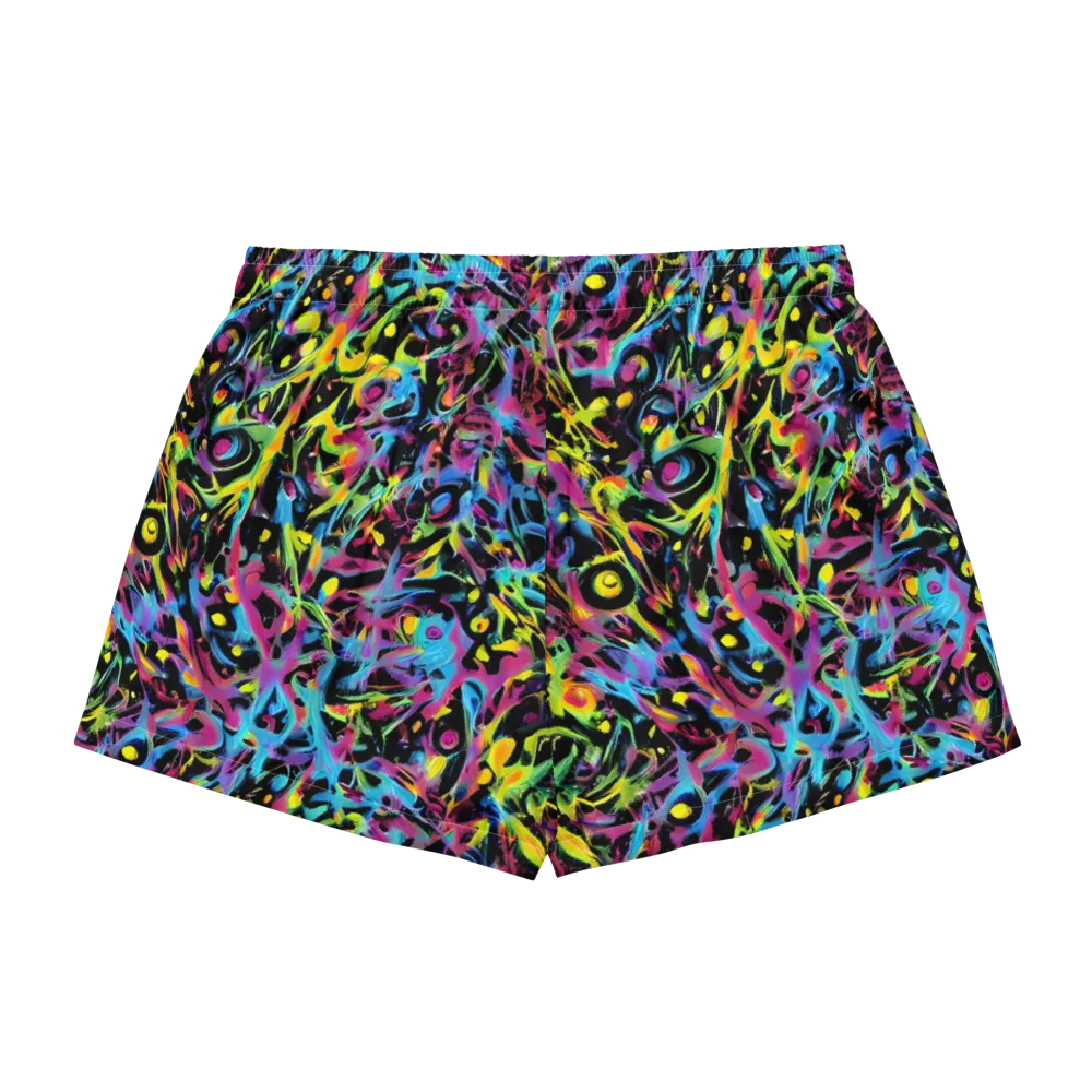 Pixel Inferno on Women's Pajama Shorts — Back