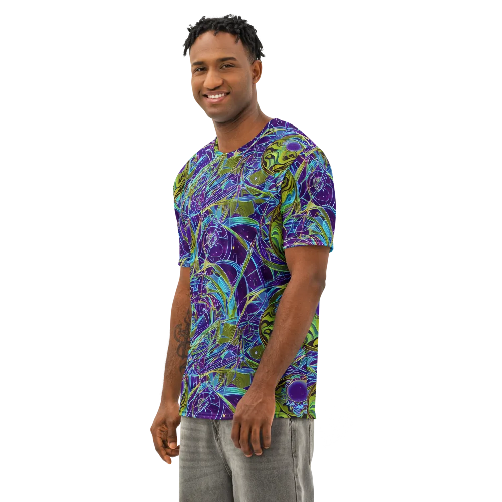 Hyperviolet on Men's Cotton Crew Neck T-Shirt — Left Front