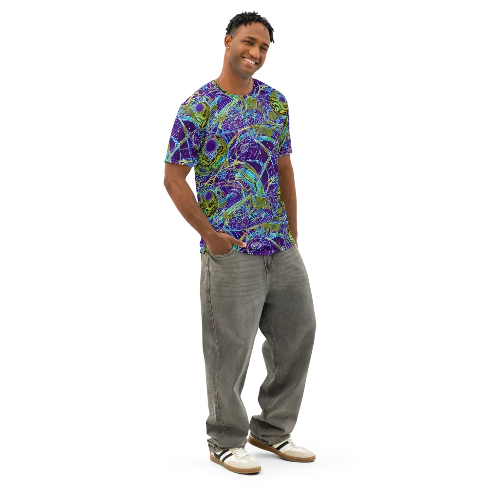 Hyperviolet on Men's Cotton Crew Neck T-Shirt — Right Front