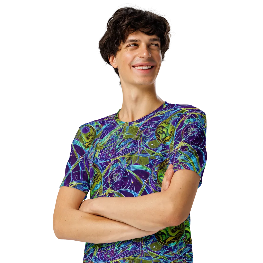Hyperviolet on Men's Crew Neck T-Shirt — Left Front