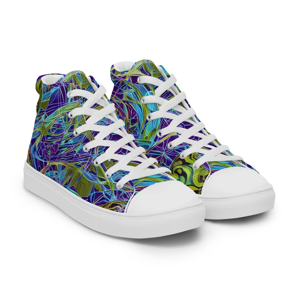 Hyperviolet on Men's High Top Canvas Shoes — Right Front
