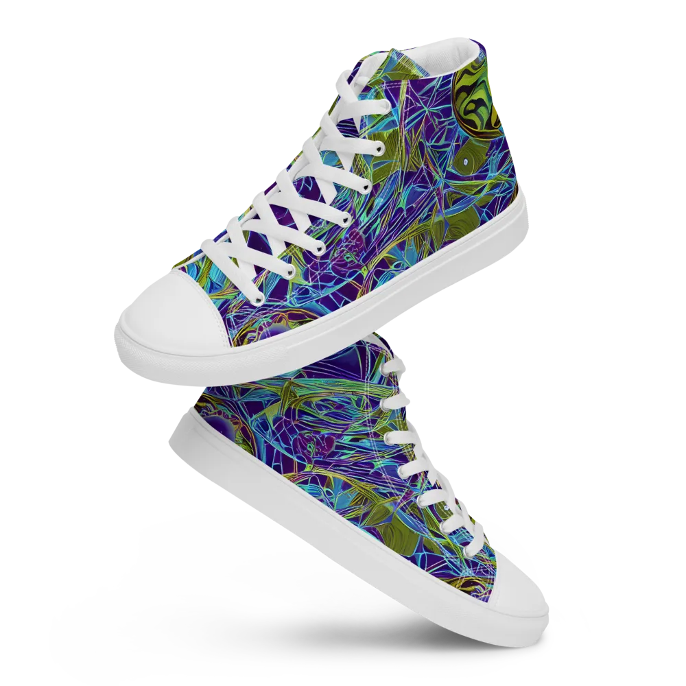 Hyperviolet on Men's High Top Canvas Shoes — Front
