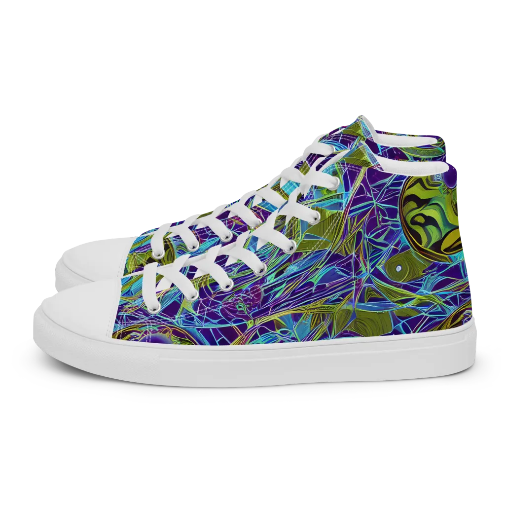 Hyperviolet on Women's High Top Canvas Shoes — Left