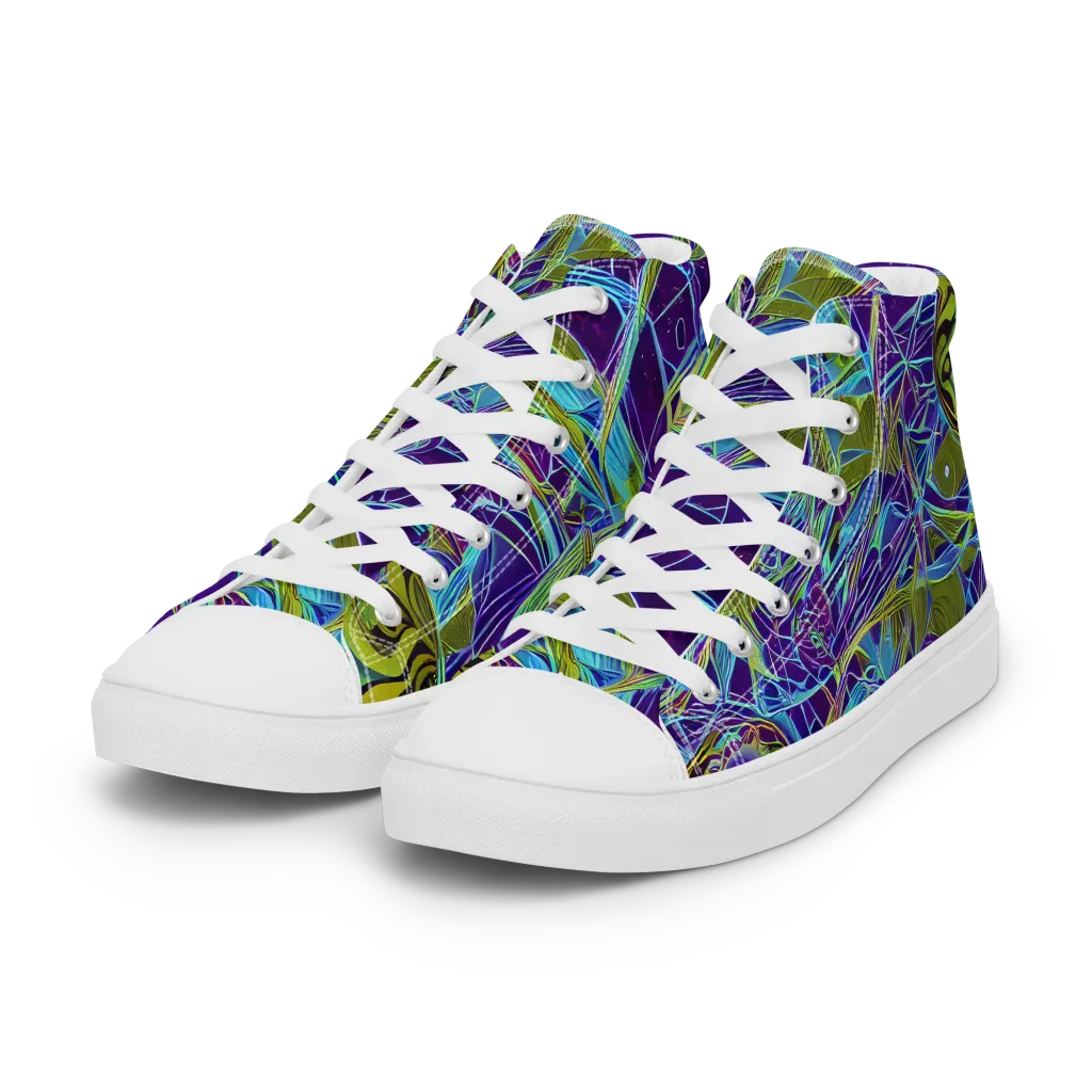 Hyperviolet on Women's High Top Canvas Shoes — Left Front