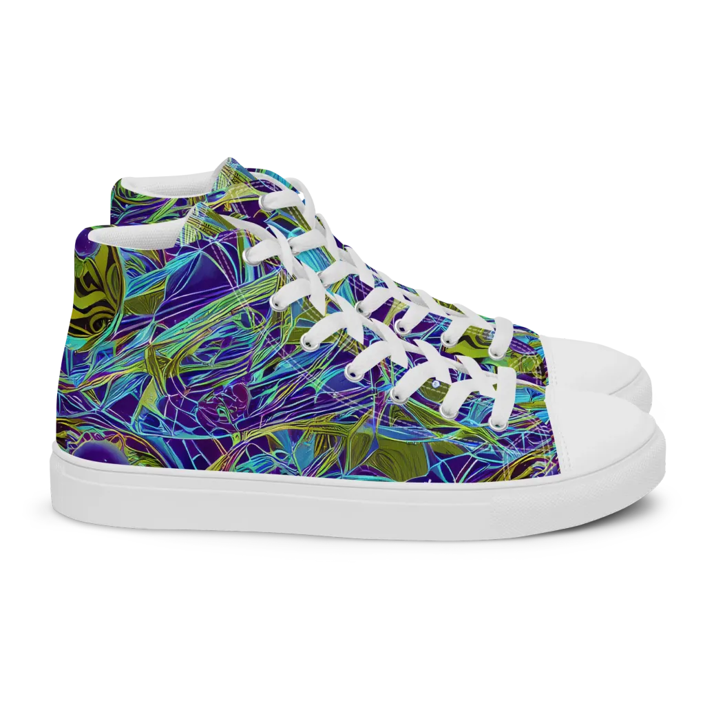 Hyperviolet on Women's High Top Canvas Shoes — Right