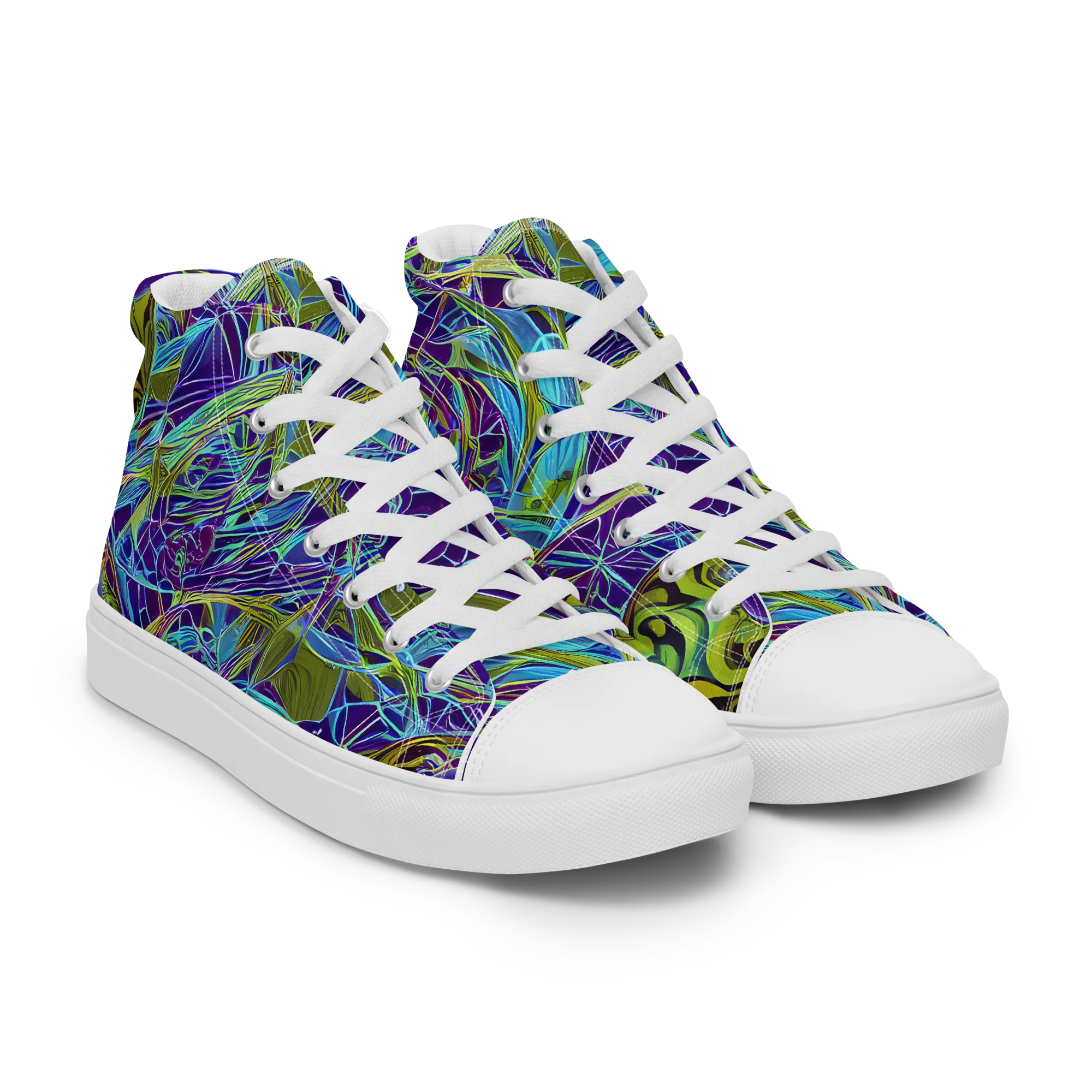 Hyperviolet on Women's High Top Canvas Shoes — Right Front