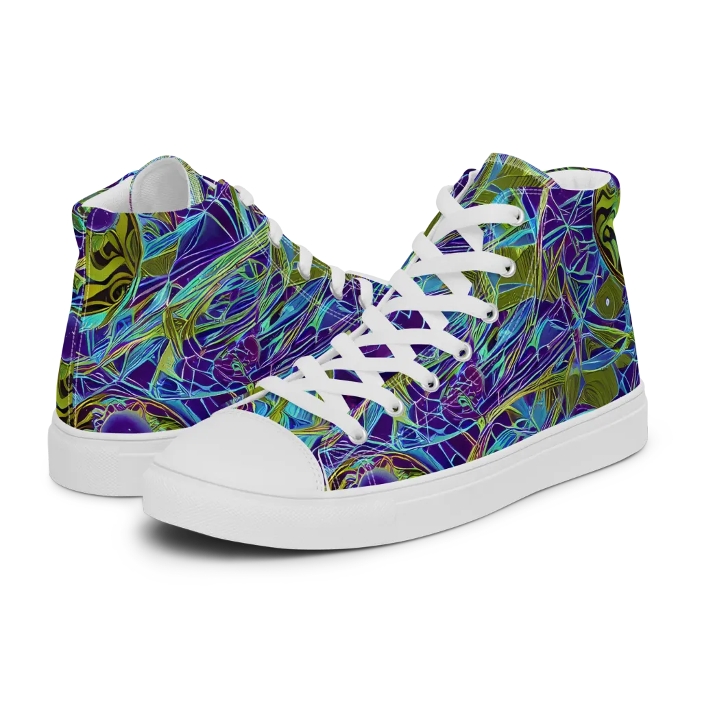 Hyperviolet on Women's High Top Canvas Shoes — Left