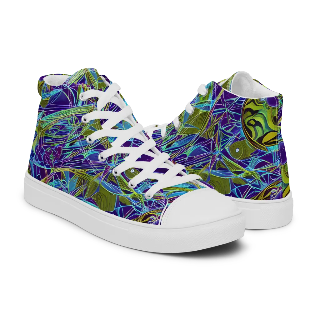 Hyperviolet on Women's High Top Canvas Shoes — Right