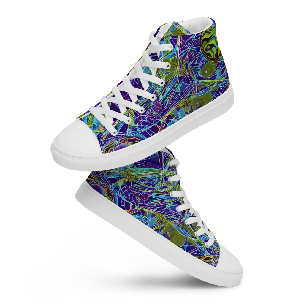 Hyperviolet on Women's High Top Canvas Shoes — Front
