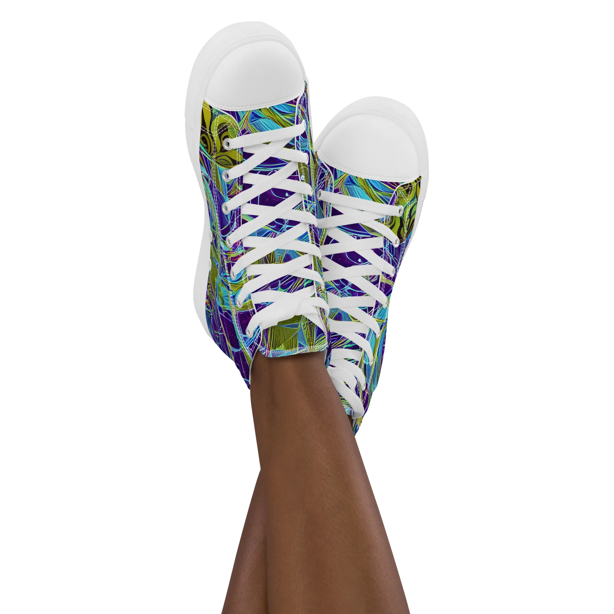 Hyperviolet on Women's High Top Canvas Shoes — Front