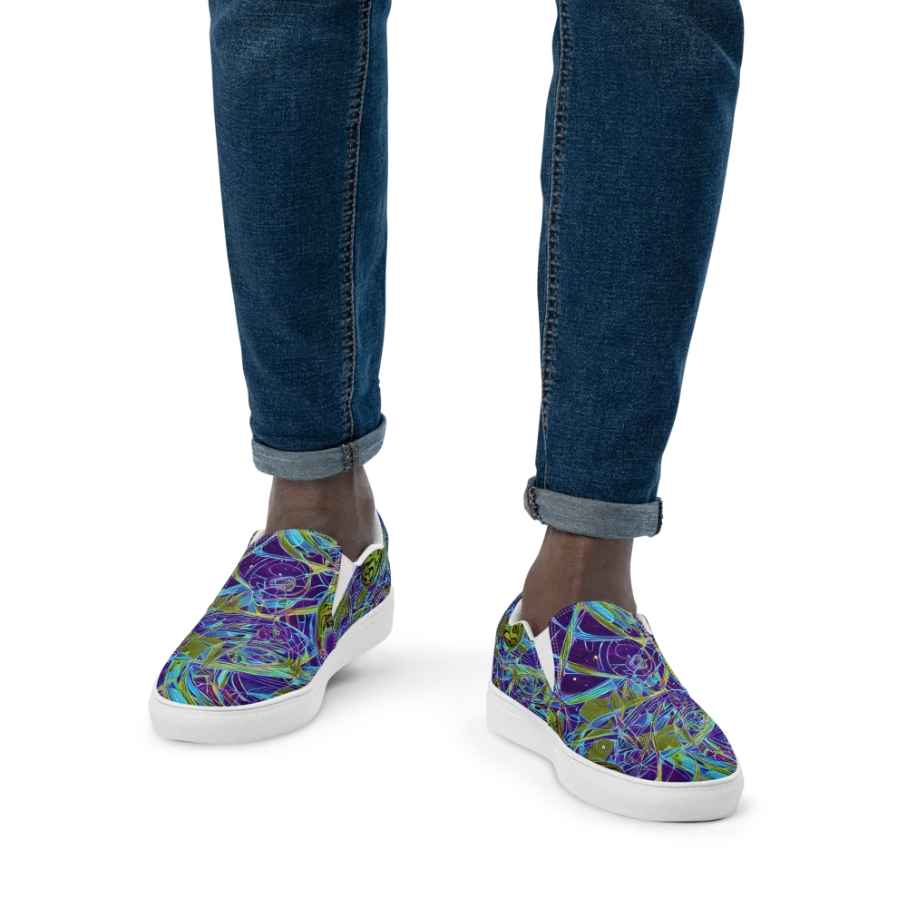 Hyperviolet on Men's Slip-On Canvas Shoes — Front