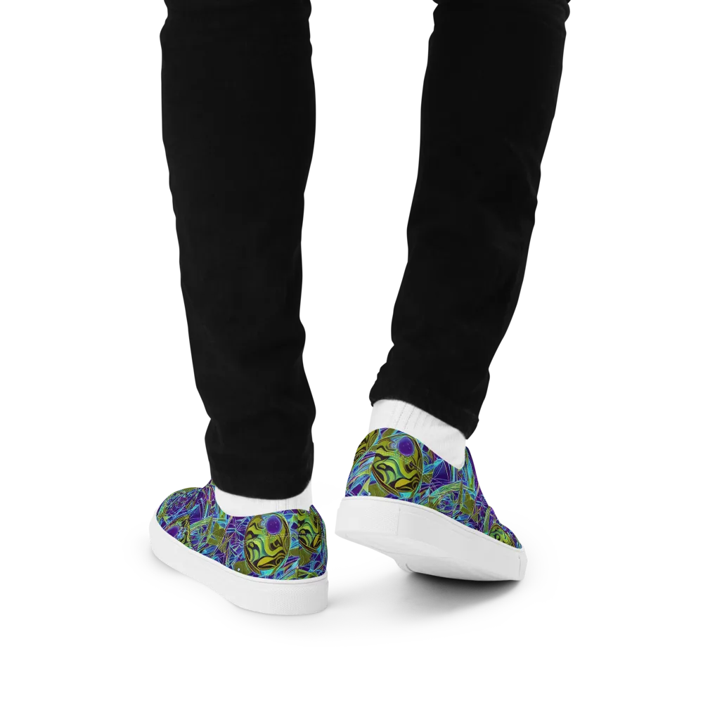 Hyperviolet on Men's Lace-Up Canvas Shoes — Back
