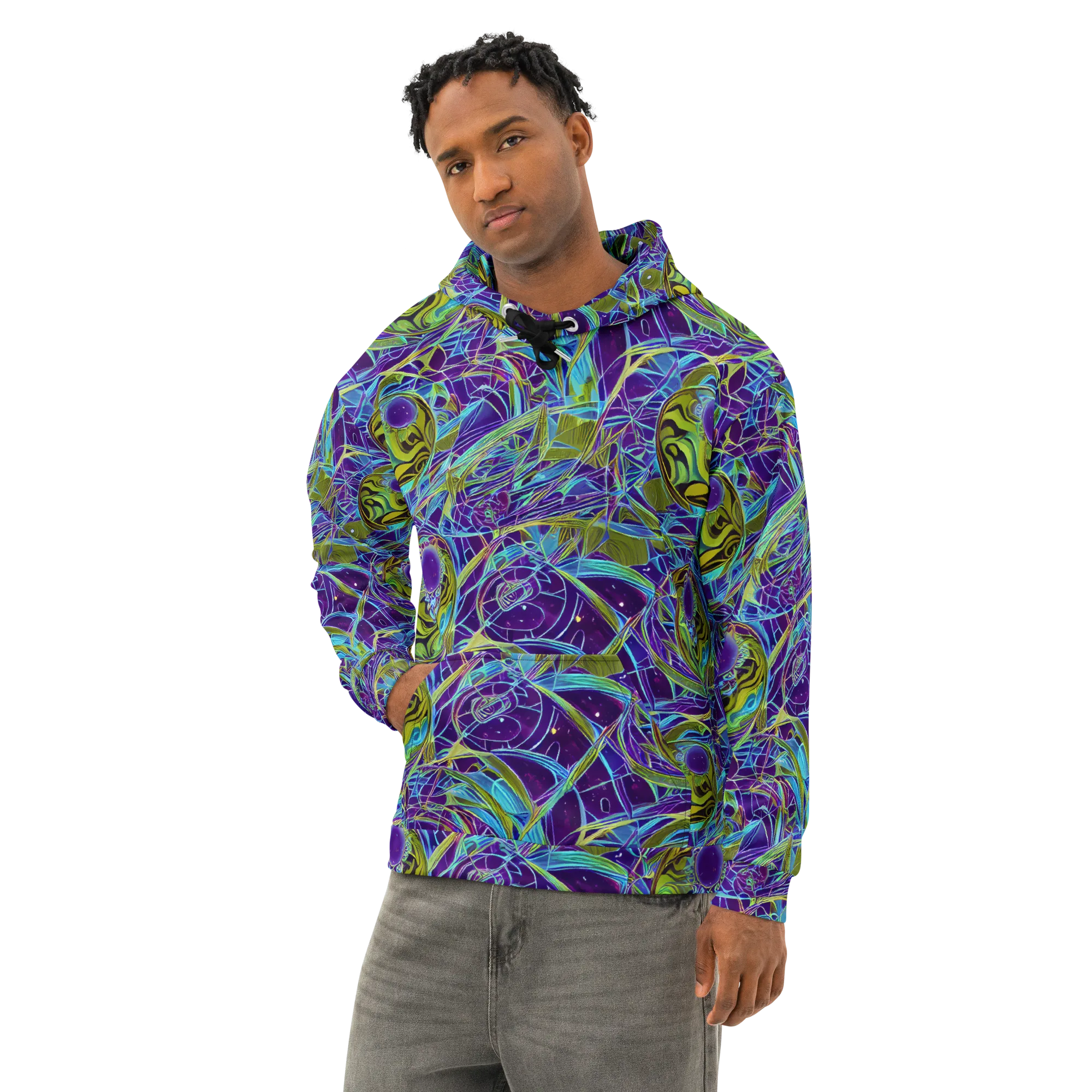 Hyperviolet on Cotton Hoodie — Left Front