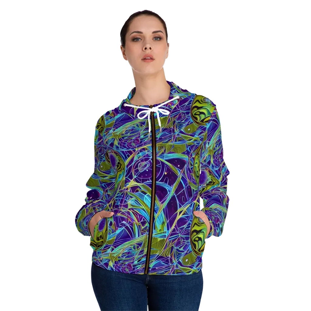 Hyperviolet on Women's Full-Zip Hoodie — Front On Person