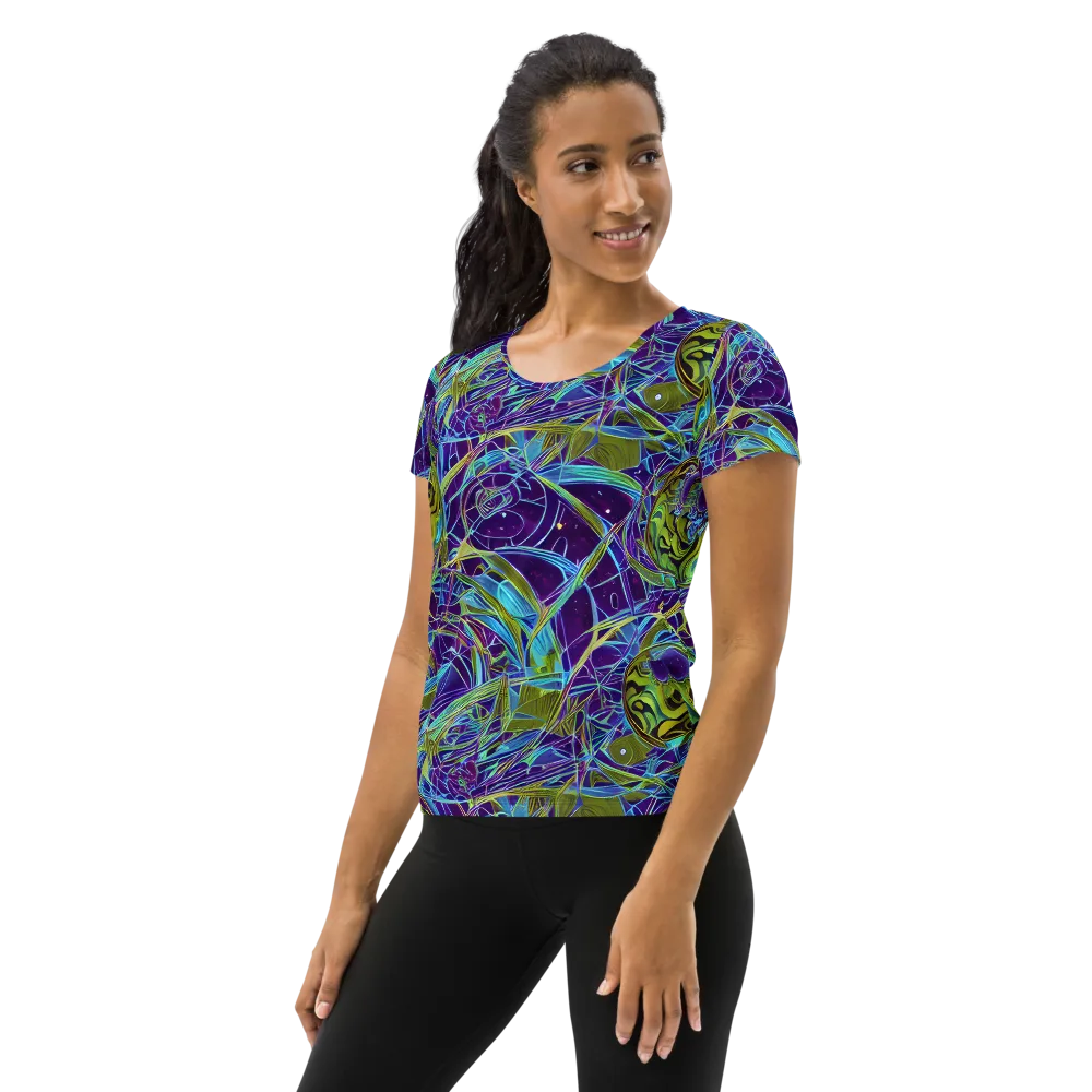 Hyperviolet on Women's Athletic T-Shirt — Left
