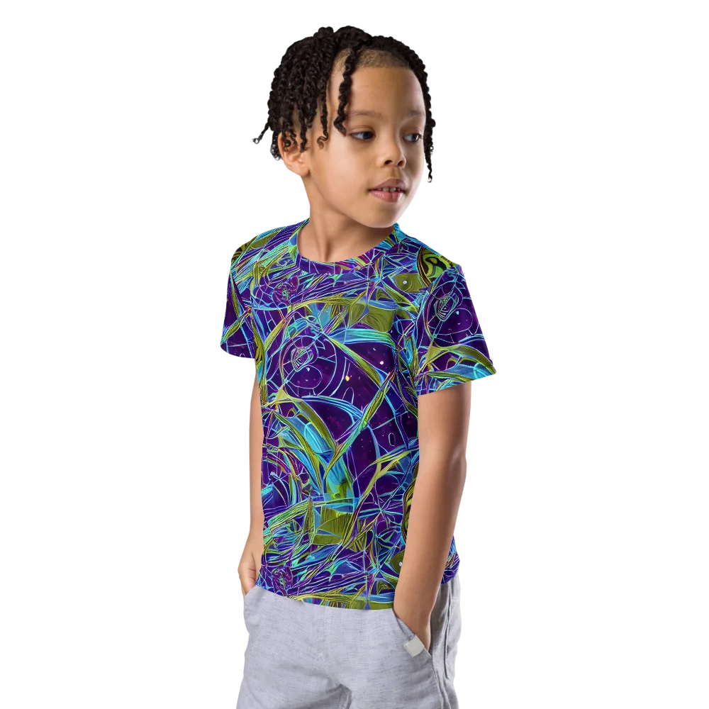 Hyperviolet on Kids Crew Neck T-Shirt — Left Front