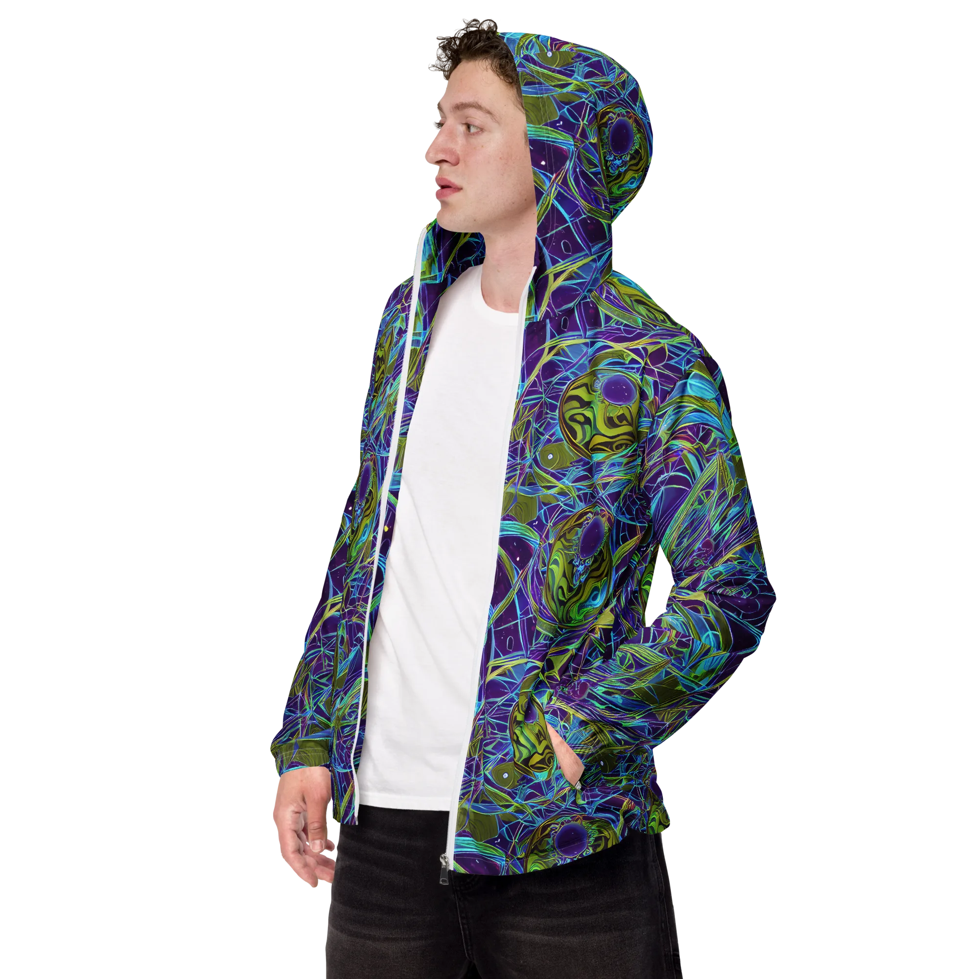 Hyperviolet on Men's Windbreaker — Left Front