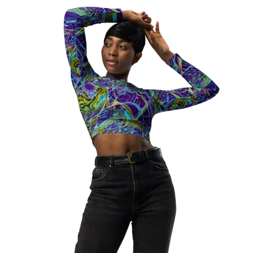 Hyperviolet on a Long Sleeve Crop Top