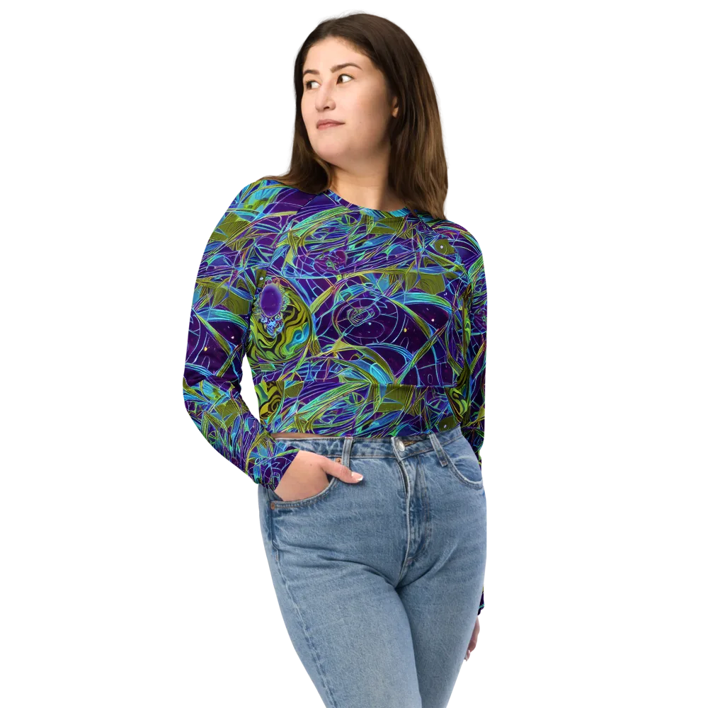Hyperviolet on Long Sleeve Crop Top — Front