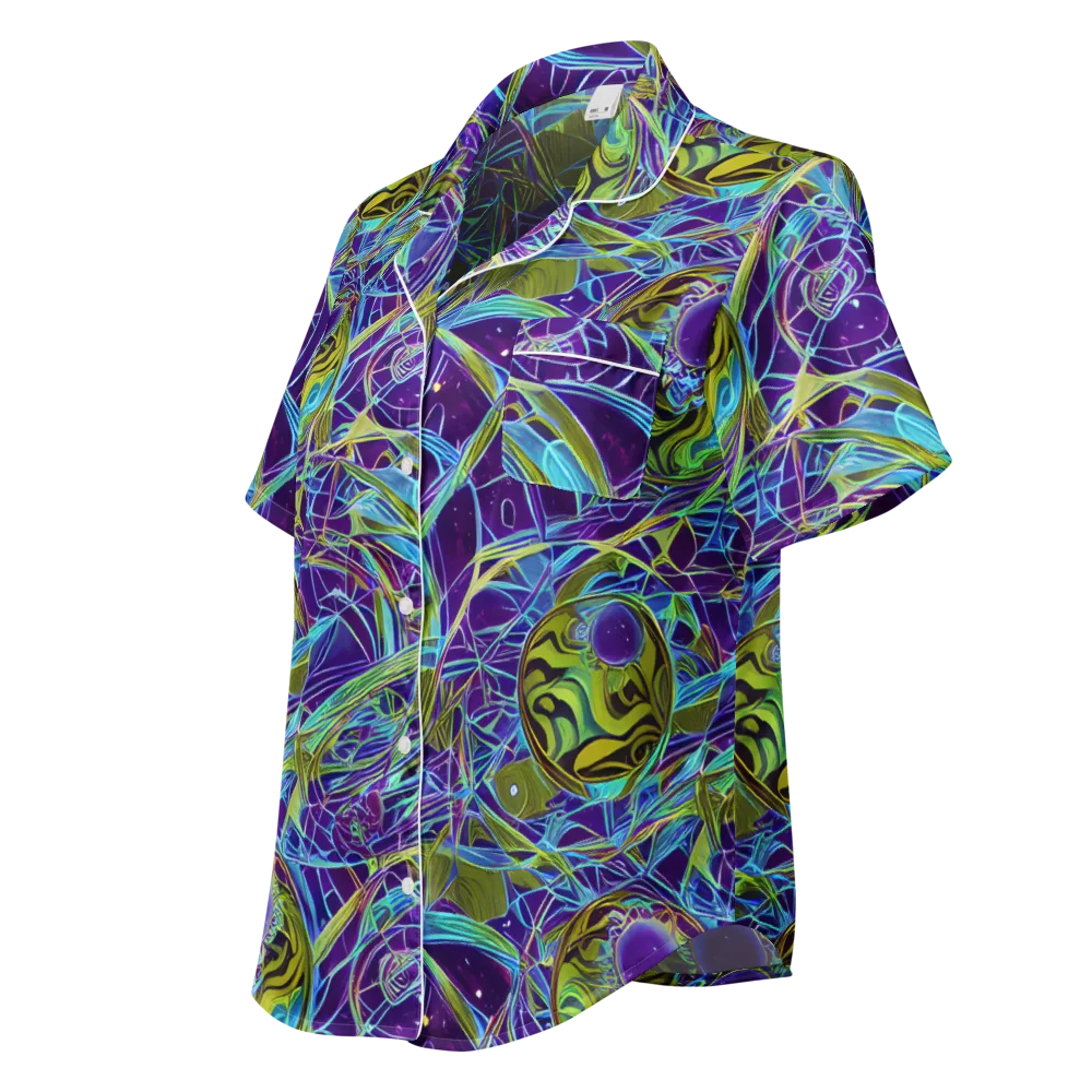 Hyperviolet on Women's Short Sleeve Pajama Top — Left Front