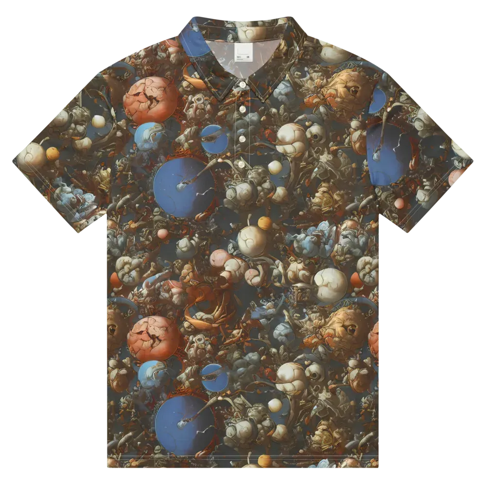 Sculptural Chaos on Men's Slim Fit Polo Shirt — Front