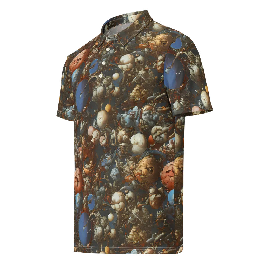 Sculptural Chaos on Men's Slim Fit Polo Shirt — Left Front