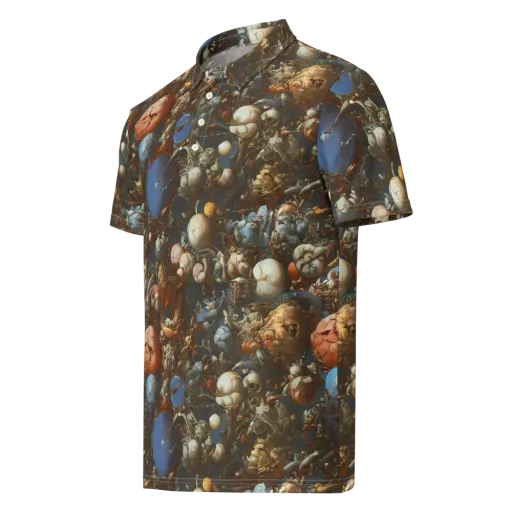 Sculptural Chaos on a Men's Slim Fit Polo Shirt