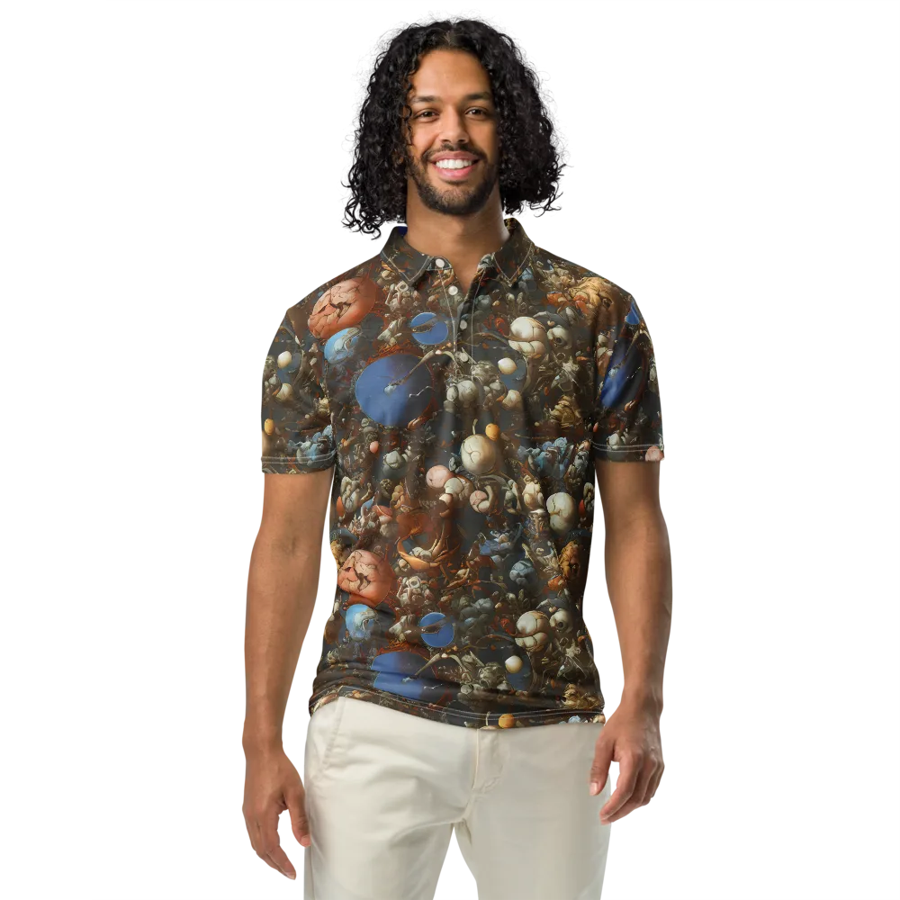 Sculptural Chaos on Men's Slim Fit Polo Shirt — Front