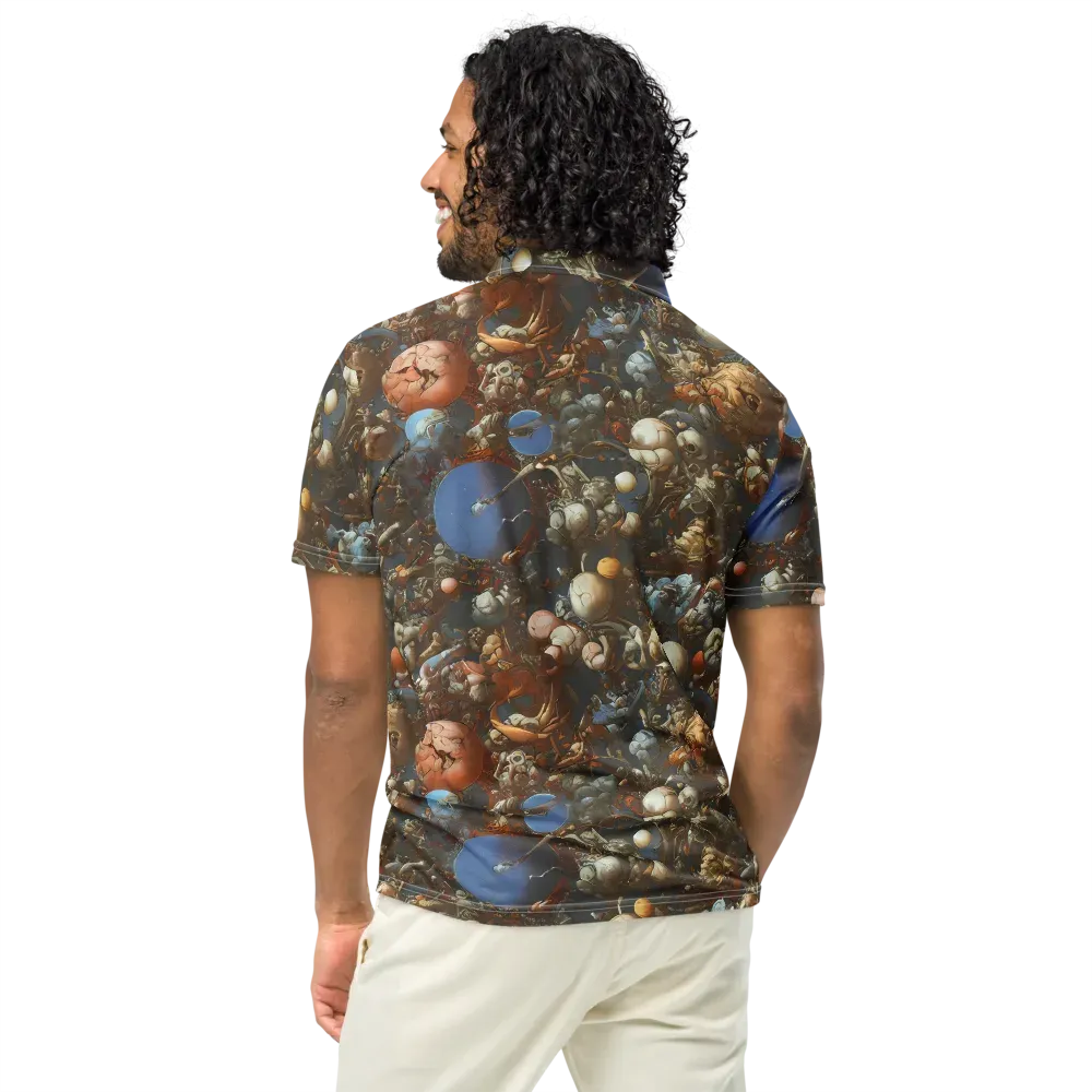 Sculptural Chaos on Men's Slim Fit Polo Shirt — Back