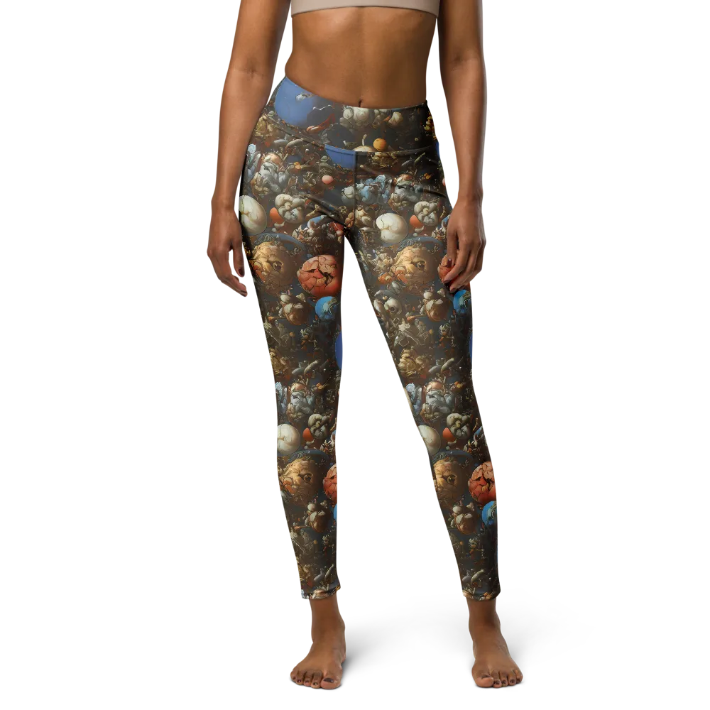 Sculptural Chaos on Yoga Leggings — Front