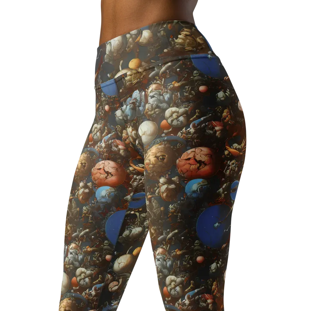 Sculptural Chaos on Yoga Leggings — Left Front
