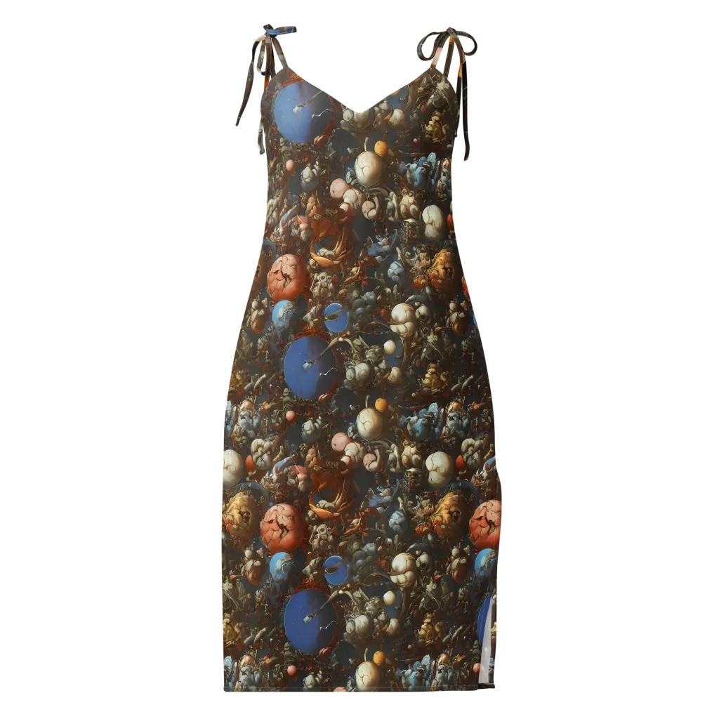 Sculptural Chaos on Slip Dress — Front