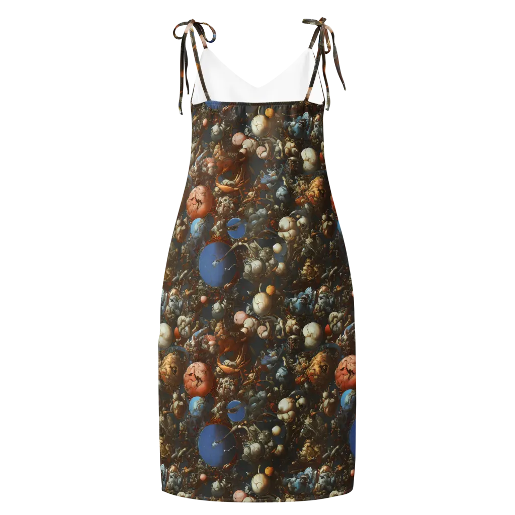 Sculptural Chaos on Slip Dress — Back