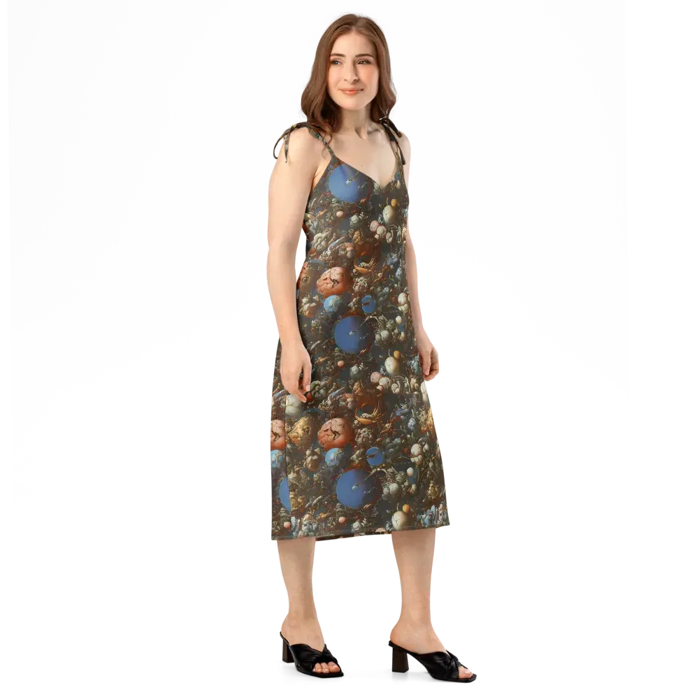 Sculptural Chaos on Slip Dress — Right Front