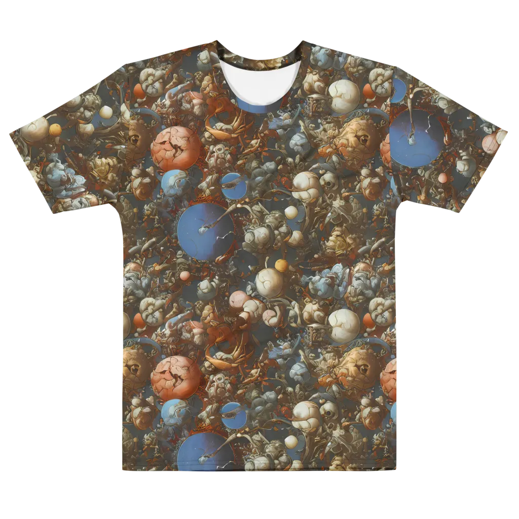 Sculptural Chaos on Men's Cotton Crew Neck T-Shirt — Front