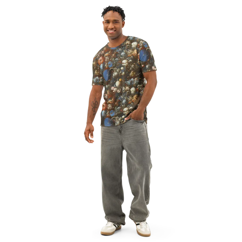 Sculptural Chaos on Men's Cotton Crew Neck T-Shirt — Front