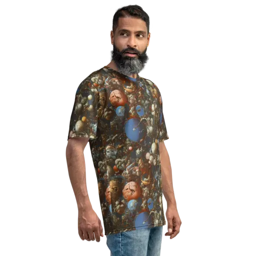 Sculptural Chaos on a Men's Crew Neck T-Shirt