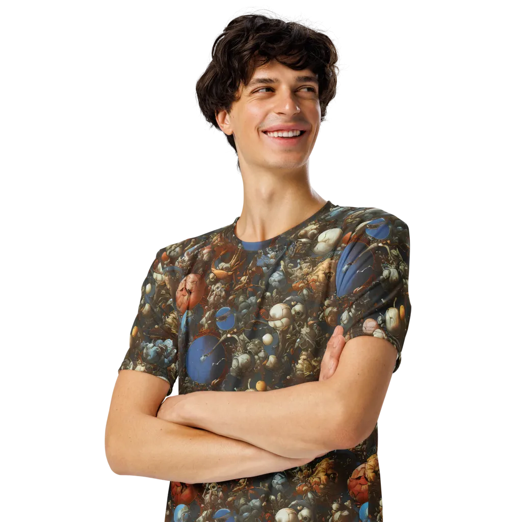 Sculptural Chaos on Men's Crew Neck T-Shirt — Left Front