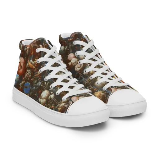 Sculptural Chaos on a Men's High Top Canvas Shoes