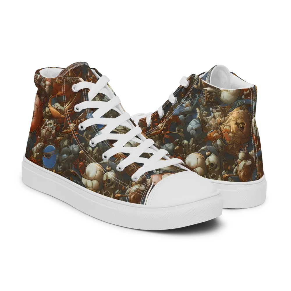 Sculptural Chaos on Men's High Top Canvas Shoes — Right