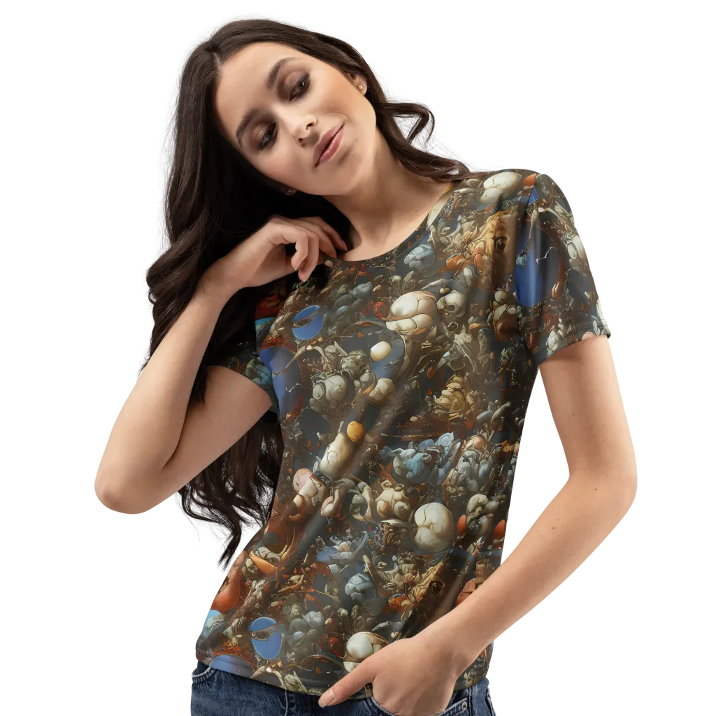 Sculptural Chaos on Women's Crew Neck T-Shirt — Left Front