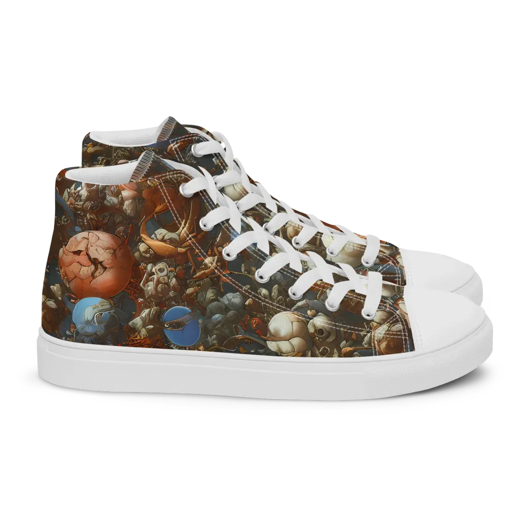 Sculptural Chaos on Women's High Top Canvas Shoes — Right