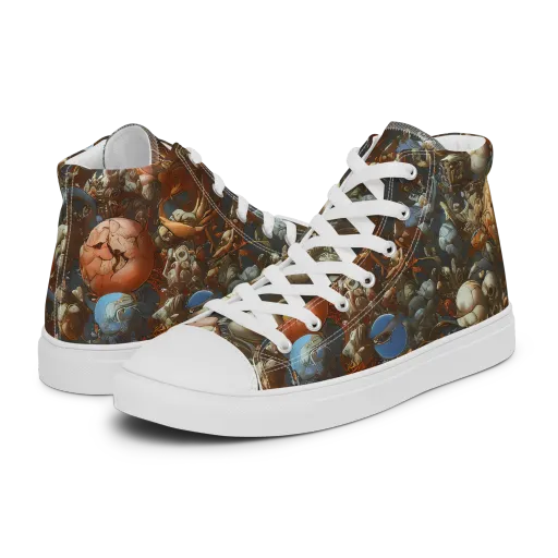 Sculptural Chaos on a Women's High Top Canvas Shoes