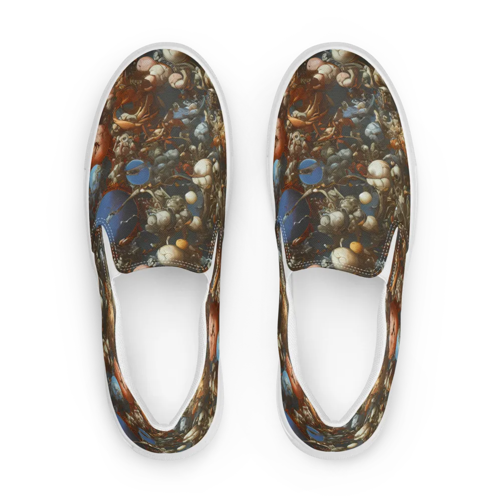 Sculptural Chaos on Men's Slip-On Canvas Shoes — Front