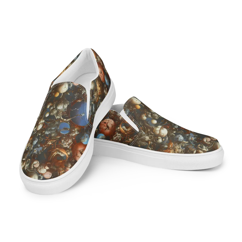 Sculptural Chaos on Men's Slip-On Canvas Shoes — Left Front